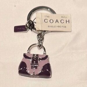 NWT Vintage Coach Coach enamel 3-D purse Fob Keychain